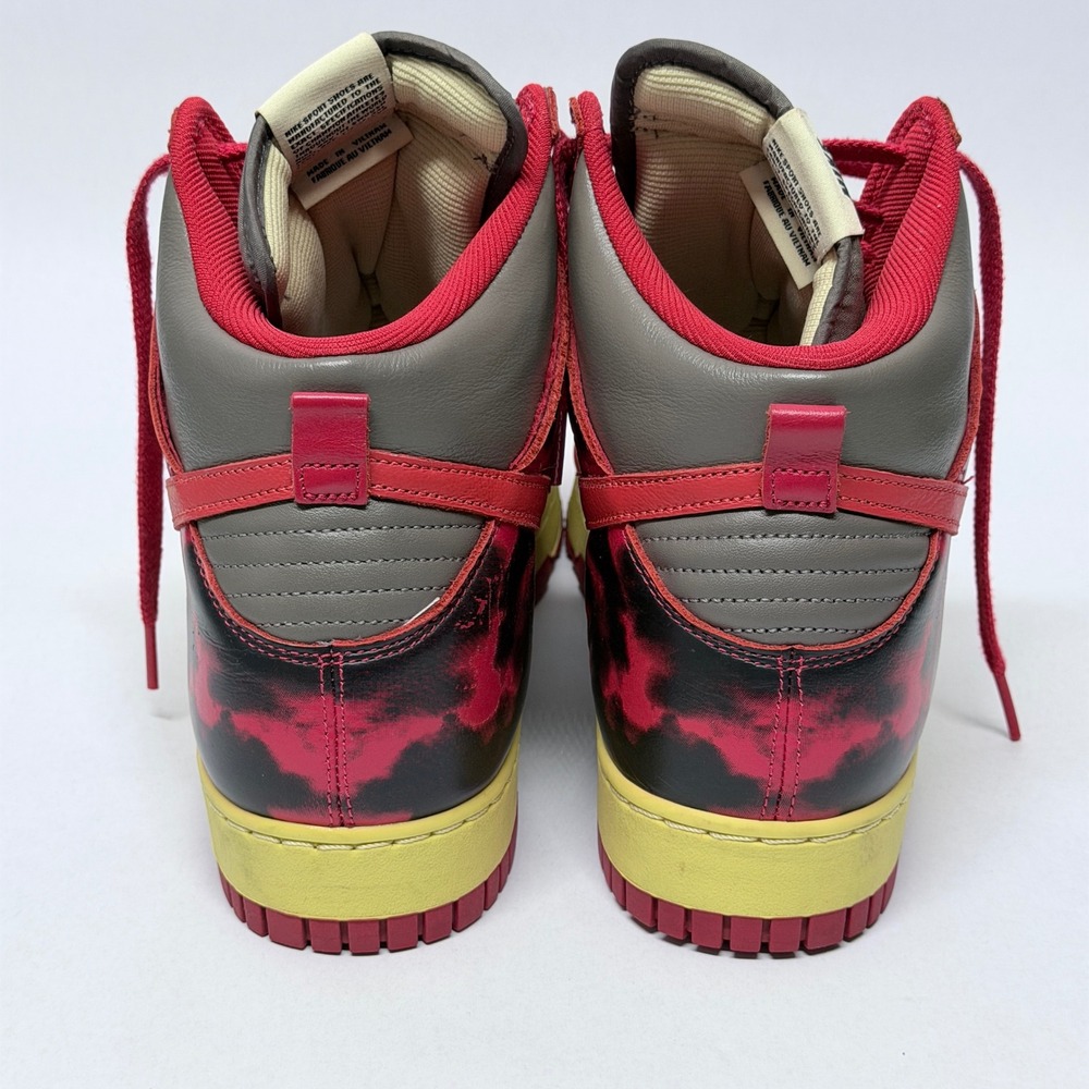 Nike Dunk High 1985 Red Acid Wash Grey Black Mens 13 - Picture 4 of 10